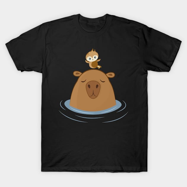 The capybara and the bird T-Shirt by Super print